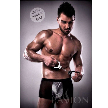 Boxer Uomo Semi Trasparente Nero e Argento – Eleganza e Comfort S/M